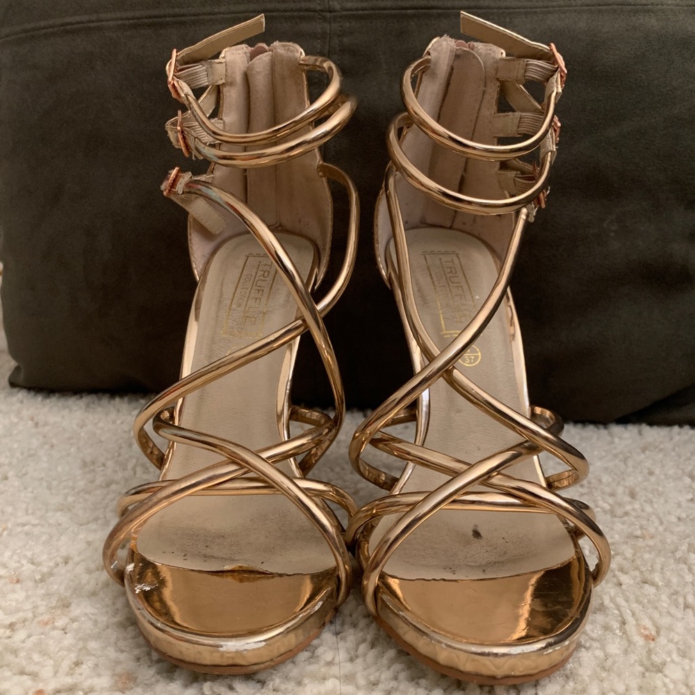 Rose Gold Strappy Heels